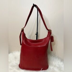 Coach Cherry Red Leather Shoulder Bag